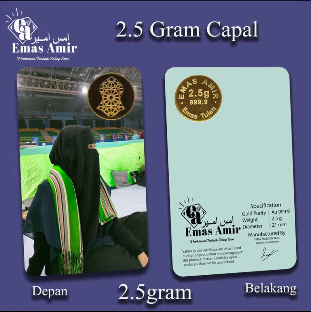 Emas Amir Syiling Emas/Gold Coin 2.50 Gram 999.9 Custom - Capal Emas Amir Syiling Emas/Gold Coin 2.50 Gram 999.9 Custom - Capal
